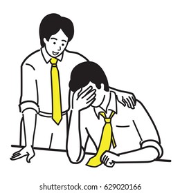 Businessman consoling his friend