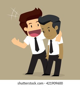 businessman to consult workmate. vector