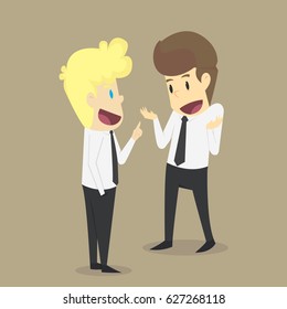 businessman to consult workmate. vector