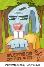 businessman consultant hare in the forest
