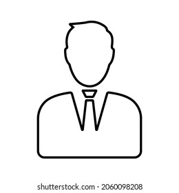 Businessman, consultant outline icon. Line art vector.