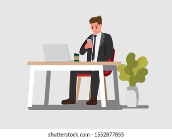 businessman consulting .Cartoon for  business ,Vector illustration character