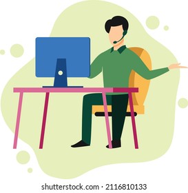 Businessman Consulting Customer illustration concept