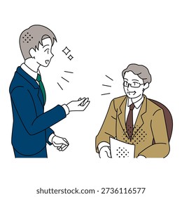 Businessman Consulting With Supervisor and Explaining Work Clearly Illustration