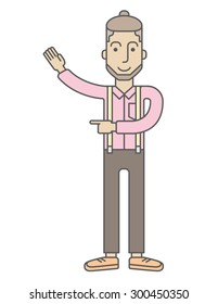 Businessman. A Contemporary style. Vector flat design illustration isolated white background. Vertical layout