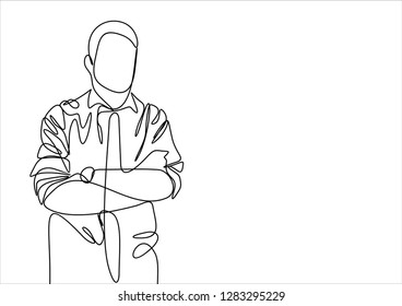 Businessman. Continuous line