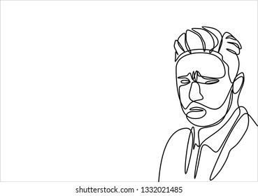 Businessman. Continuous line