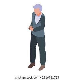 Businessman control icon isometric vector. Person relax. Mind balance