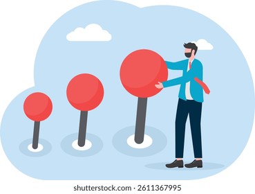Businessman controls the joystick, business concept, wb and articles design,vector

