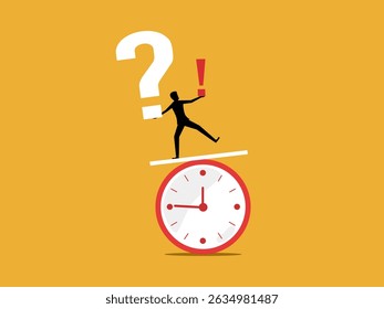Empresário controla os saldos de problemas de vida em tempo real