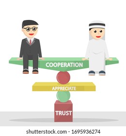 businessman cooperation balance in trust design people