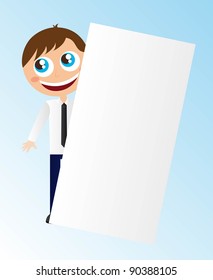 businessman with copy space cartoons vector illustration