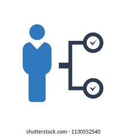 Businessman Correct Plan Icon vector blue