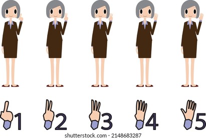 Businessman counting numbers from 1 to 5 with your fingers