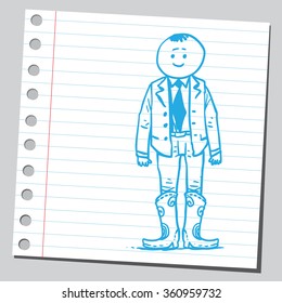 Businessman with cowboy boots