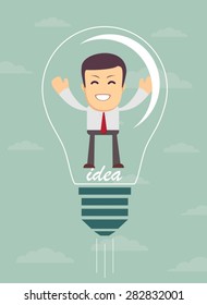 Businessman create idea.Stock Vector illustration.