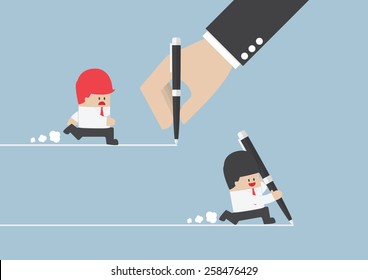 Businessman create own way to success, VECTOR, EPS10 