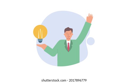 Businessman with creative vector illustration 