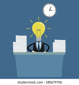 Businessman with creativity, Idea concept.
