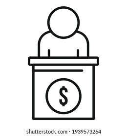 Businessman crisis icon. Outline businessman crisis vector icon for web design isolated on white background