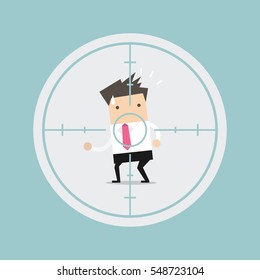 Businessman in crosshairs vector