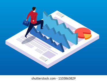 Businessman Crossing Data Graph