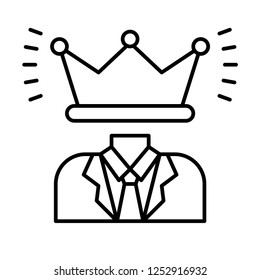 Businessman with crown head vector, line design icon