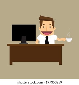  businessman with cup of coffee