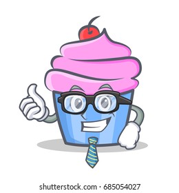 Businessman cupcake character cartoon style