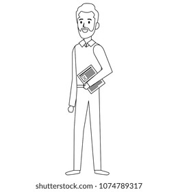 businessman with curriculum avatar character
