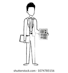 businessman with curriculum and folder