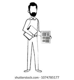 businessman with curriculum and folder