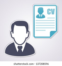 Businessman with a curriculum vitae