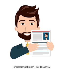 businessman with curriculum vitae