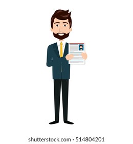 businessman with curriculum vitae