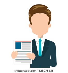 businessman with curriculum vitae