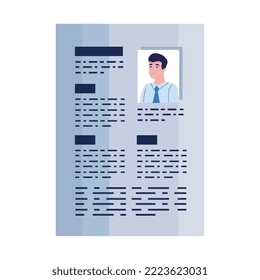 businessman in curriculum vitae icon