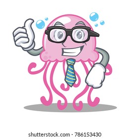 Businessman cute jellyfish character cartoon