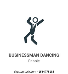 Businessman dancing vector icon on white background. Flat vector businessman dancing icon symbol sign from modern people collection for mobile concept and web apps design.