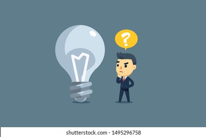a businessman and a dead bulb