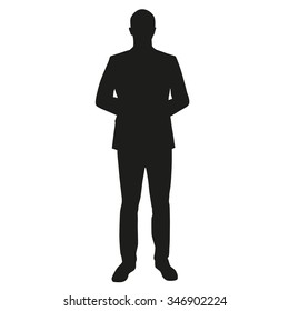 Businessman, dealer, teacher. Vector silhouette