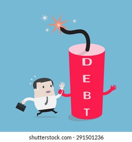 Businessman and debt bomb - Vector