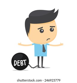 Businessman with debt burden.