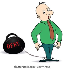 Businessman with debt burden.