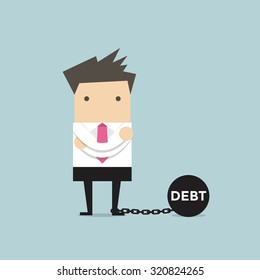 Businessman with debt burden  vector