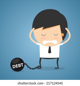 Businessman debt concept