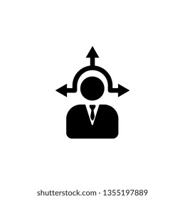 Businessman decision making vector icon. Mobile concept and web apps illustration. Thin line icon for website design and development, app development. Premium icon