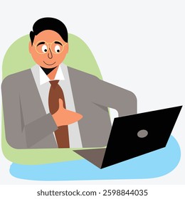 businessman declaring final project vector design clean and unique latest