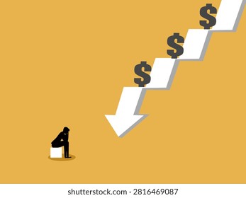 Businessman are dejected by deflation