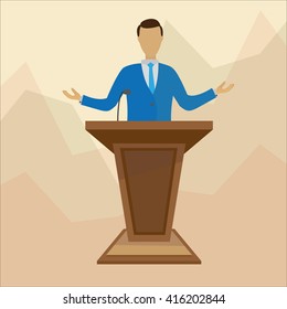 Businessman deliver a speech